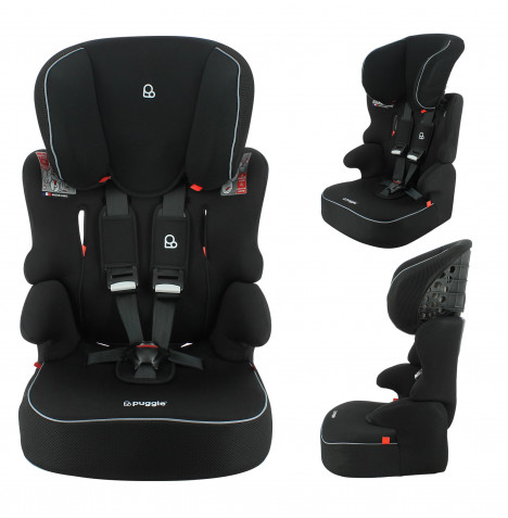 Puggle Linton Comfort Plus Group 1/2/3 Car Seat – Storm Black (9 Months-12 Years)