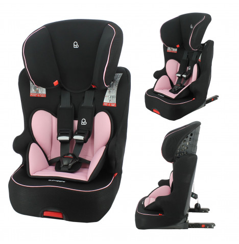 Puggle Kingston Comfort Plus Luxe Group 1/2/3 ISOFIX Car Seat – Blush Pink (9 Months-12 Years)