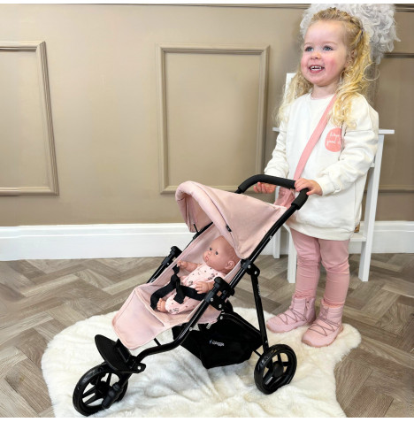 Puggle Mini Sprint Sofia Dolls 3 wheel Jogger Pushchair – Blush Pink (3 – 6 Years)