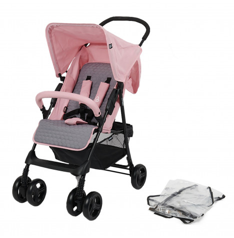 Puggle Holiday Luxe Pushchair Stroller and Raincover – Vintage Pink
