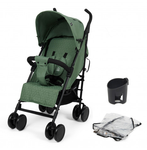 Puggle Litemax Pushchair Stroller with Raincover and Cup Holder - Sage Green