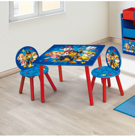 Paw Patrol Wooden Table & Chairs Set – Blue