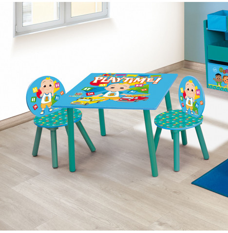Cocomelon Wooden Table & Chairs Set – Blue