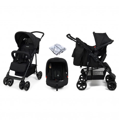 Puggle Lowton Luxe 2in1 Travel System with Raincover – Storm Black