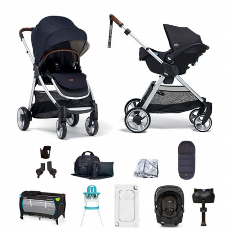 Mamas & Papas Flip XT2 11pc Essentials (Gemm Car Seat) Everything You Need Travel System Bundle with ISOFIX Base - Navy