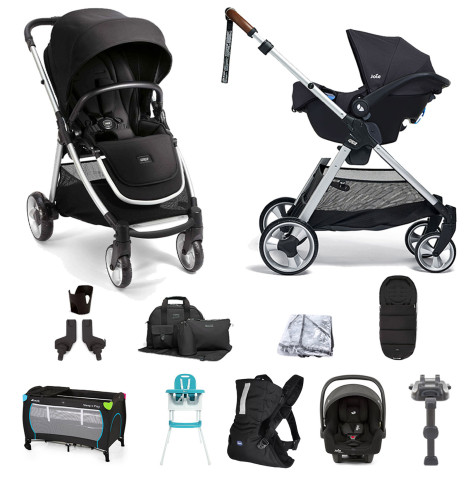 Mamas & Papas Flip XT2 11pc Essentials (i-Snug 2 Car Seat) Everything You Need Travel System Bundle with ISOFIX Base - Black