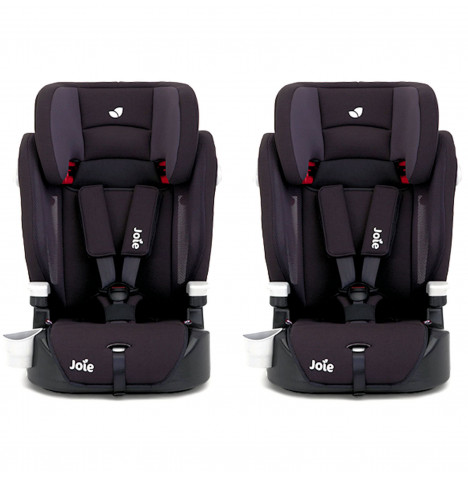 Joie Elevate Group 1/2/3 Deluxe High Back Booster Car Seat (2 Pack) - Two Tone Black (9 Months-12 Years)