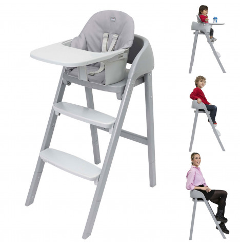 Chicco Crescendo Up 3in1 Highchair, Baby Chair & Adult Chair - Turin Grey