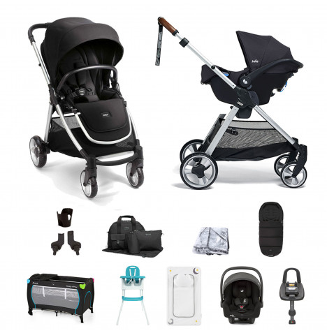 Mamas & Papas Flip XT2 11pc Essentials (i-Snug 2 Car Seat) Everything You Need Travel System Bundle with ISOFIX i-Base Advance - Black