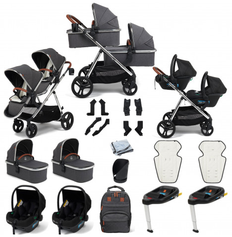 Puggle Memphis 3 in 1 Duo i Size Double Twin Travel System With