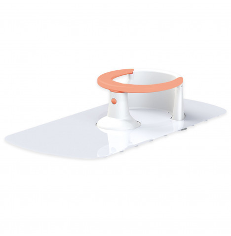 Portable Bath Seat with Anti-Slip Mat - Orange