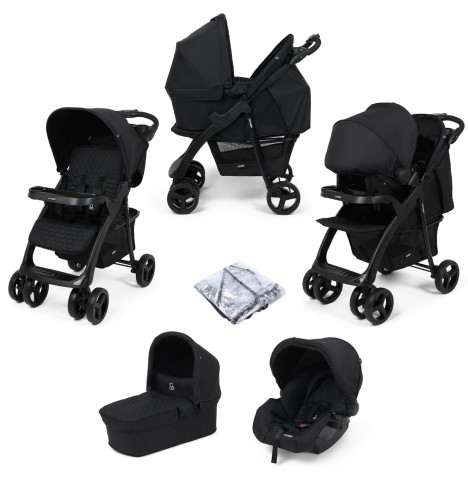 Puggle Denver Luxe 3in1 Travel System with Raincover - Storm Black