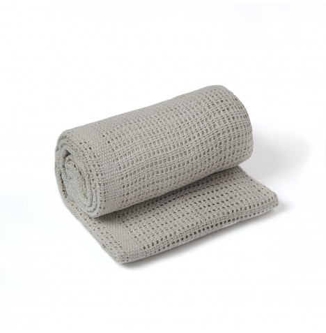 Soft Cotton Cellular Cot / Cotbed Blanket - Grey