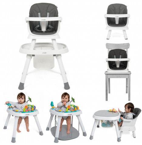 Puggle Snack and Play 7in1 Hi-lo Highchair – Flint Grey