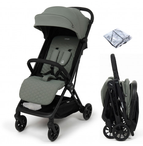Puggle Escape Auto Quickfold Compact Pushchair & Raincover - Seagrass Green