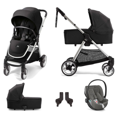 Mamas & Papas Flip XT2 with Carrycot (Cloud Z2 i-Size Car Seat) Travel System - Black