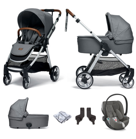 Mamas & Papas Flip XT2 with Carrycot (Cloud Z2 i-Size Car Seat) Travel System - Fossil Grey