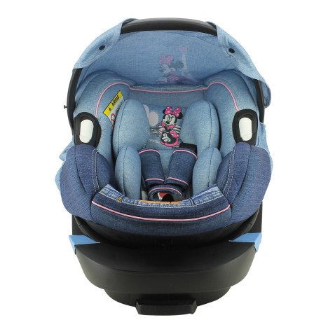 Nania Migo Satellite Group 0+ Lie-Flat Infant Carrier Car Seat & Base - Minnie Denim (0-15 Months)