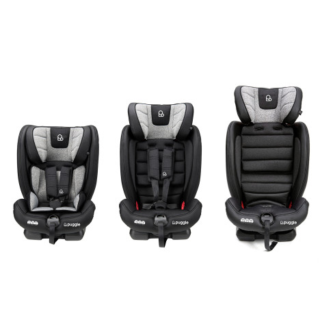 Puggle Safe Fit & Gro Group 1/2/3 Car Seat - Black (9 Months-12 Years)