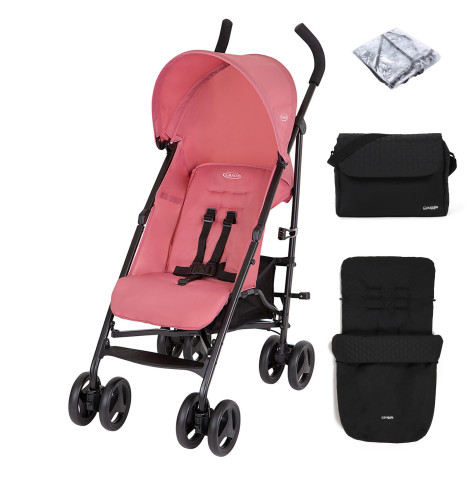 Graco Speedie™ Stroller with Raincover, Footmuff & Changing Bag - Pink