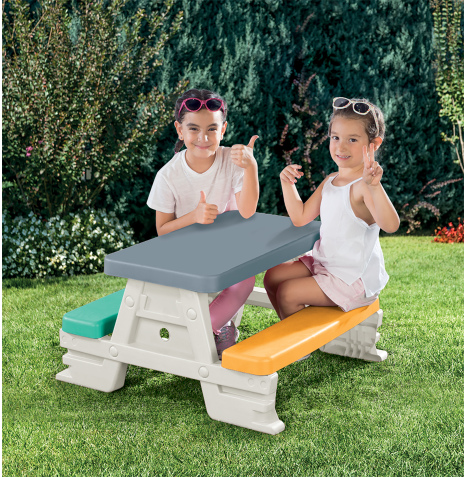 Kids Indoor & Outdoor Picnic Table For 4 - Multi (2+ Years)