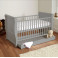 4Baby 3 in 1 Sleigh Cot Bed With Deluxe Eco Fibre Mattress - Grey