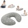 4Baby 4 in 1 Nursing / Breastfeeding / Pregnancy Pillow / Cushion - Grey / White Stars