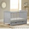 4Baby Classic Deluxe Cot Bed With Drawer & Deluxe Maxi Air Cool Mattress - Grey