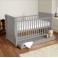 4Baby Sleigh Deluxe Cot Bed With Storage Drawer & Eco Fibre Mattress - Grey