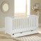 4Baby Classic Cot Bed With Drawer & Deluxe Eco Fibre Mattress - White