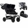 Mountain Buggy Duet V3 Twin Pushchair With Cocoon Carrycot & Storm Cover - Black