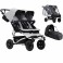 Mountain Buggy Duet V3 Twin Pushchair With Cocoon Carrycot & Storm Cover - Silver