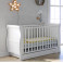 Little Acorns Sleigh Cot With Deluxe Eco Fibre Mattress & Drawer - White