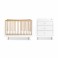 Snuz SnuzKot Skandi 4 Piece Cot Bed Nursery Furniture Room Set With Dresser & Free Maxi Air Cool Mattress - Natural