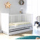Little Acorns Classic Milano Cot Bed and Drawer with Deluxe Fibre Mattress - White