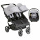 My Child Easy Twin Double Stroller Travel System (1 Car Seat) - Grey