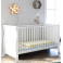 Little Acorns Sleigh Cot Bed With Deluxe Maxi Air Cool Mattress - White