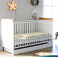 Little Acorns Classic Milano Cot Bed and Drawer with Deluxe Fibre Mattress - White & Oak