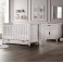 Puggle Prestbury Classic Deluxe Sleigh 5pc Nursery Furniture Set with Drawer & Fibre Mattress - White