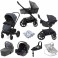 Joie Chrome DLX (i-Snug Car Seat) ISOFIX Travel System with Carrycot, Footmuff & Wish Baby Bouncer Bundle - Pavement