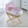4Baby Palm Moses Basket & Natural Folding Stand - Pink Butterfly