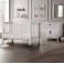 Puggle Prestbury Imperial Luxe Sleigh 4pc Nursery Furniture Set with Maxi Air Cool Mattress - White