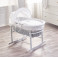 4Baby Grey Wicker Moses Basket with Rocking Stand - Elegant Little Owl White