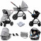 Kinderkraft Moov 3in1 (Mink Car Seat) Travel System with Carrycot - Grey