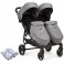 Ickle Bubba Venus Max Double Pushchair Stroller with Raincover - Grey