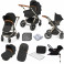 Ickle bubba Stomp V3 Champagne All In One (Galaxy) 11pc Travel System & Isofix Base - Black