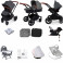 Ickle Bubba Stomp V3 37 Piece Black (Galaxy) Everything You Need Travel System Bundle (With Base) - Graphite Grey