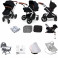 Ickle Bubba Stomp V3 37 Piece Silver (Galaxy) Everything You Need Travel System Bundle (With Base) - Black