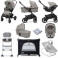 Joie Chrome (Gemm) Everything You Need Travel System Bundle with Carrycot - Pebble