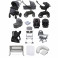 Joie Chrome DLX (i-Gemm 2 &Every Stage) Travel System with Roomie Glide 5 Piece Bedside Crib Bundle - Pavement